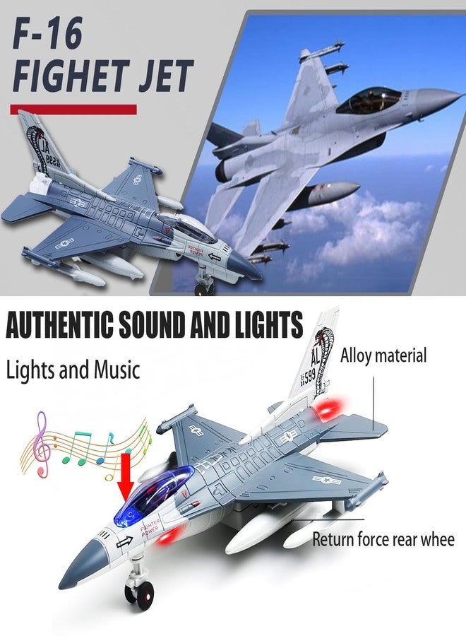 Lynkaye F-16 Fighting Falcon Thunderbirds Model Army Air Force Military Airplane Model Kit with Fun Lights and Sounds, Suitable for Military Enthusiasts to Acquire. (Grey White) - Image 4